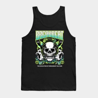 BREAKBEAT  - The Evoultion Skull (lime/teal) Tank Top